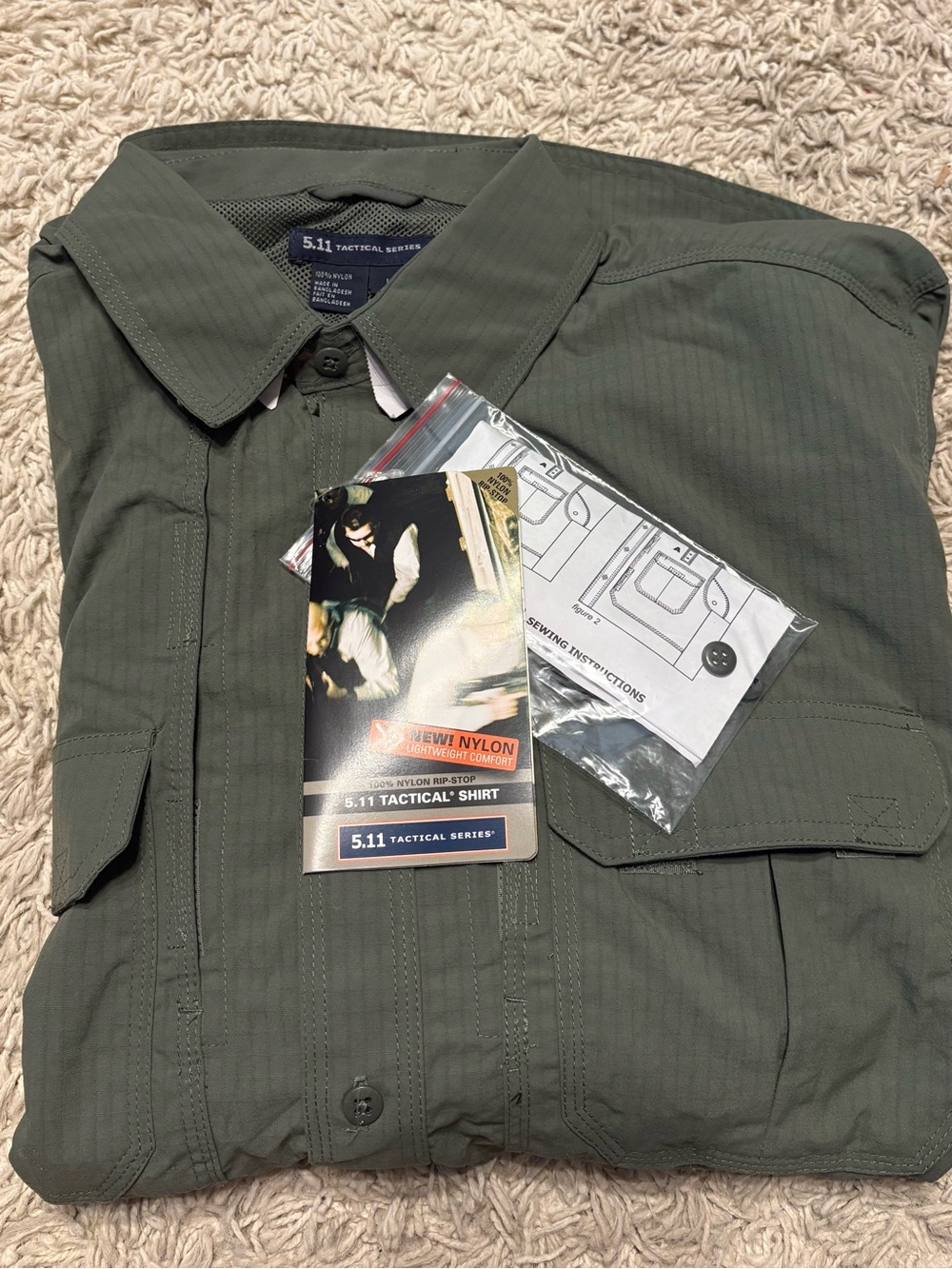 5.11 Tactical Men's Dark Olive Tactical Button-Down Shirt
